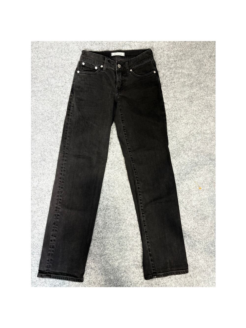 Madewell Perfect Vintage Jeans 23 Black Straight Leg High Rise